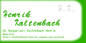 henrik kaltenbach business card